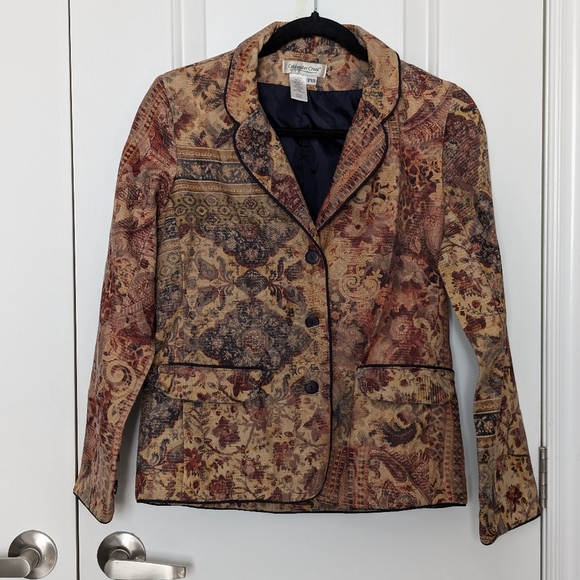 Coldwater Creek Jacket Antique Paradox Print Blazer - Picture 1 of 7